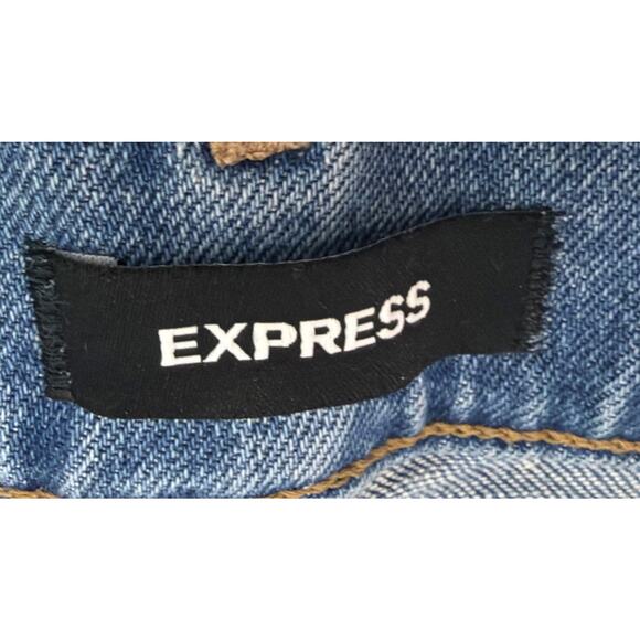 Express Women Floral Embroidered Boho Super High Rise Slim Denim Jeans Sz 10R - Picture 5 of 10